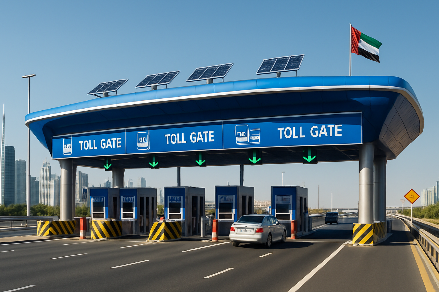 State-of-the-art toll gate on a Dubai expressway